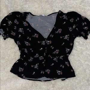 Black flower top